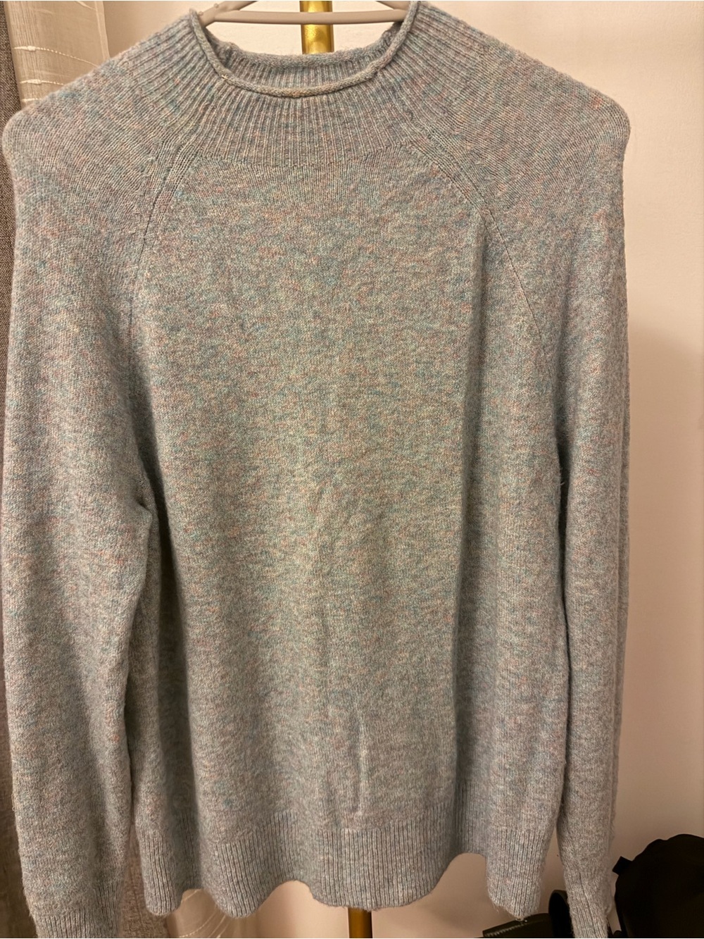 J. Crew Heathered Pale Blue Crewneck Sweater